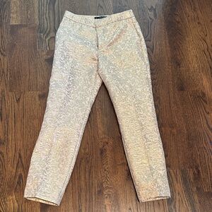 Zara gold/blush jacquard holiday pant